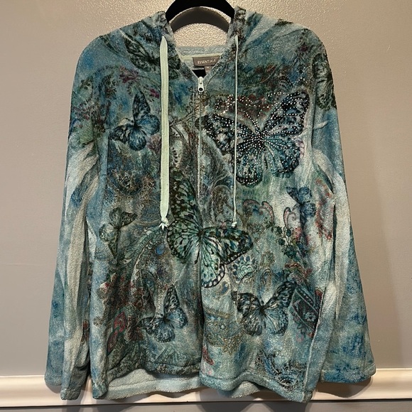 Essentials Jackets & Blazers - Essentials Blue and Green Swirl Jacket